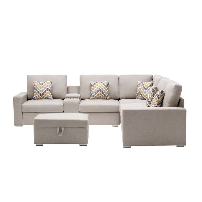 Nolan - 7 Piece Sectional Sofa With Pillows And Interchangeable Legs