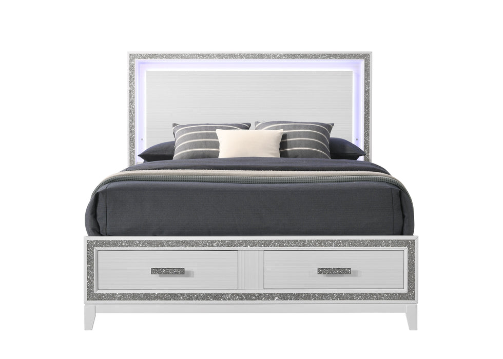 Haiden - Queen Bed With Storage LED - White