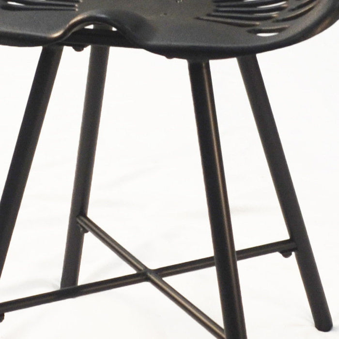 Metal Backless Chair 18" - Black