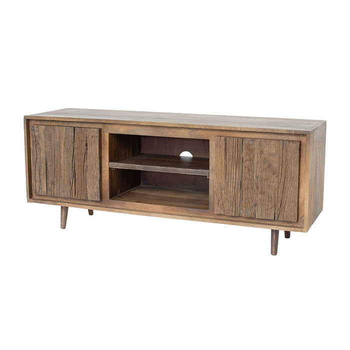 TV Cabinet With Recycle Wood 2 Door - Brown