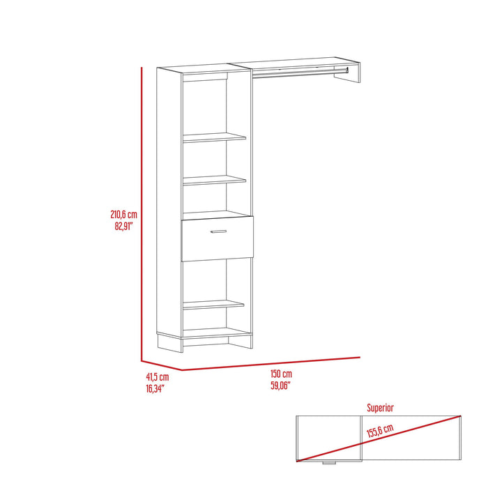 Drawer Combo Dresser - White