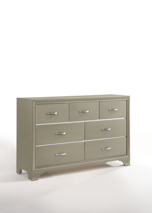 Solid Wood Seven Drawer Triple Dresser - Champagne