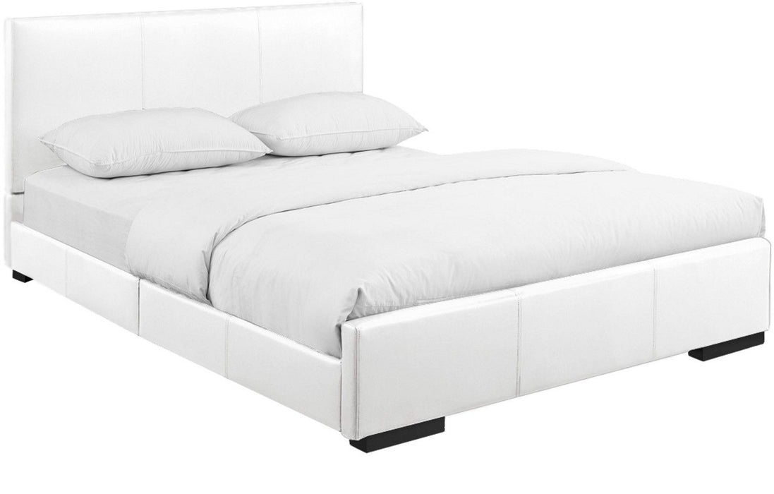 Upholstered Queen Platform Bed - White