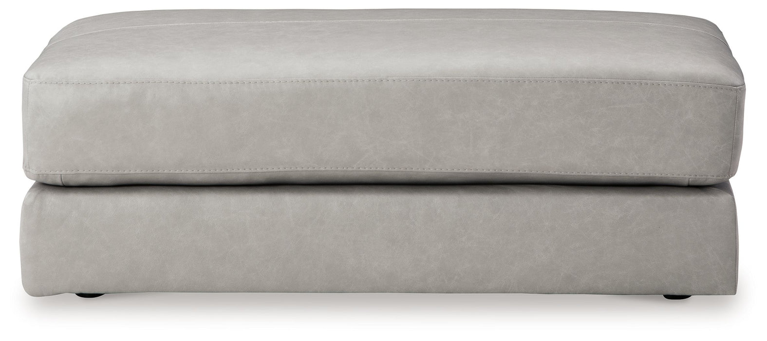 Amiata - Glacier - Oversized Accent Ottoman - Leather Match