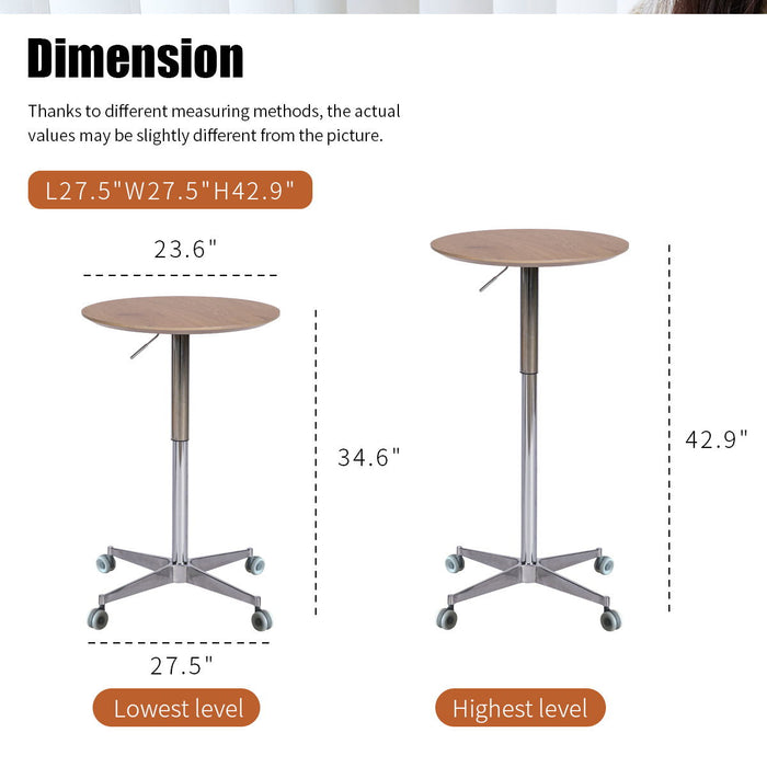 Movable Adjustable Bar Table Pub Table 360 Swivel Counter Bar Height Aluminum Star Base Movable For Stand Desk Bistro Table Dining Room Home Kitchen Table