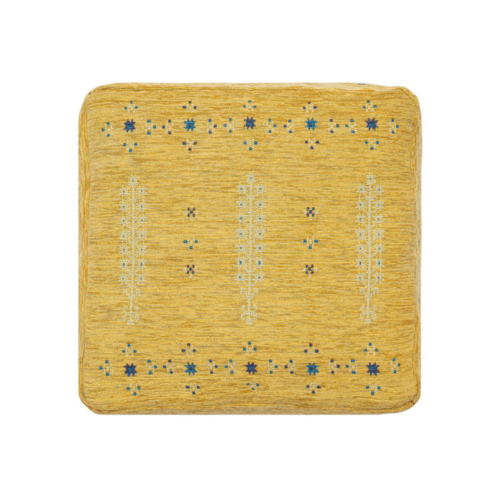 Polyester Blend Ottoman - Yellow