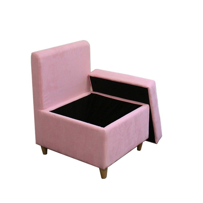 Mauve Microfiber Armless Accent Chair with Storage 29" - Mod Pink
