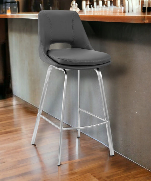 41" Swivel Low Back Bar Height Bar Chair - Gray