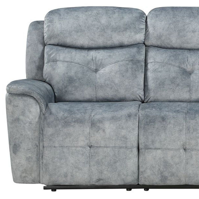 Velvet Reclining Sofa With Black Legs - Gray