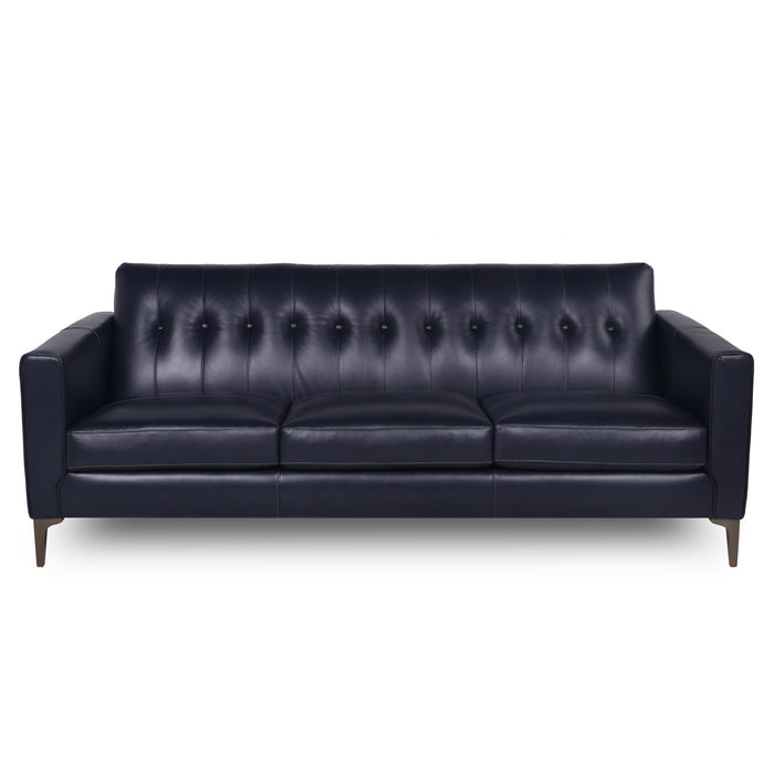 Mid-Century Tufted Leather Sofa