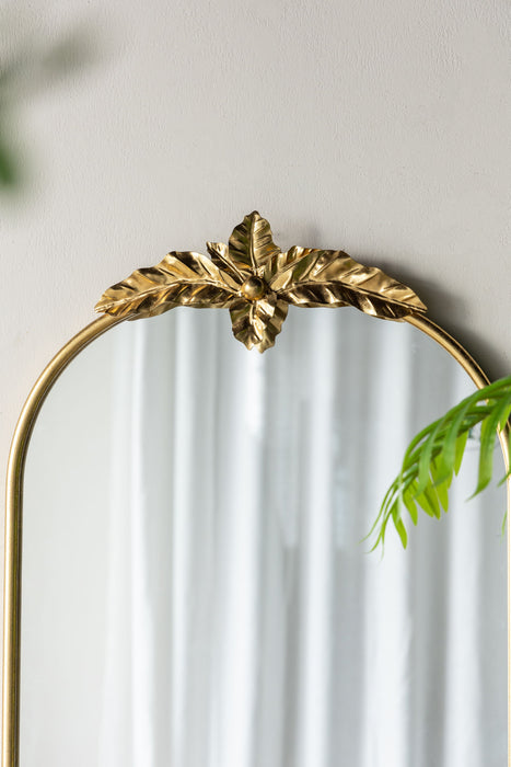 Arched Wall Mirror With Metal Frame, Wall Mirror For Living Room Bedroom Hallway - Gold