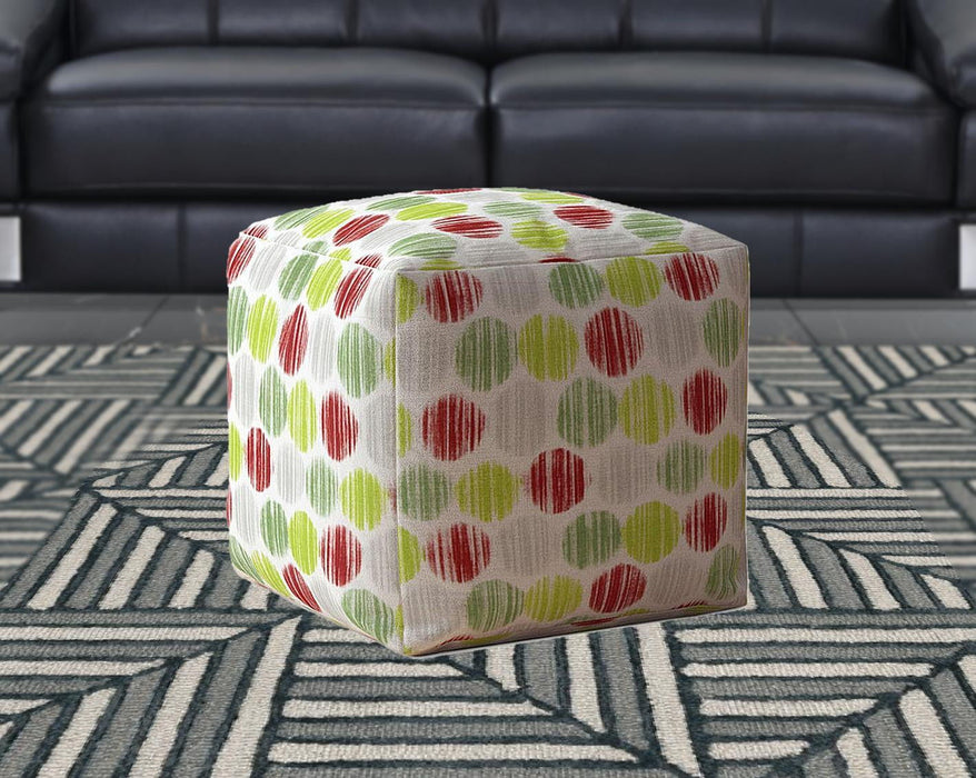 Cotton Polka Dots, Pouf Cover - Red / White