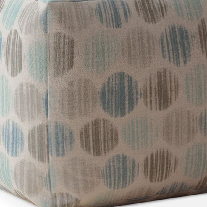 Cotton Polka Dots Pouf Cover - Blue