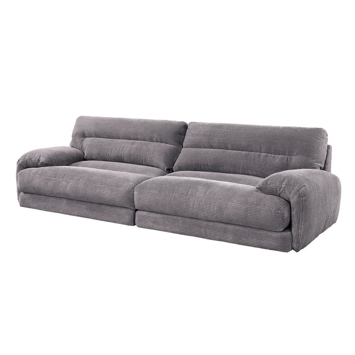 Cadenza - Corduroy Loveseat - Gray