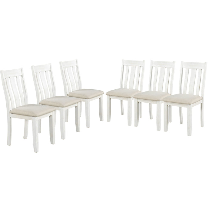 Dining Table Set Retro Style With Extendable Table And Upholstered Chairs