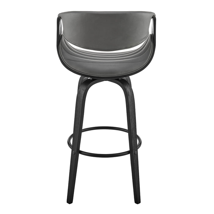 37" Swivel Counter Height Bar Chair - Gray / Black