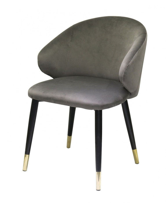 Velvet Dining Chairs (Set of 2) - Dark Gray