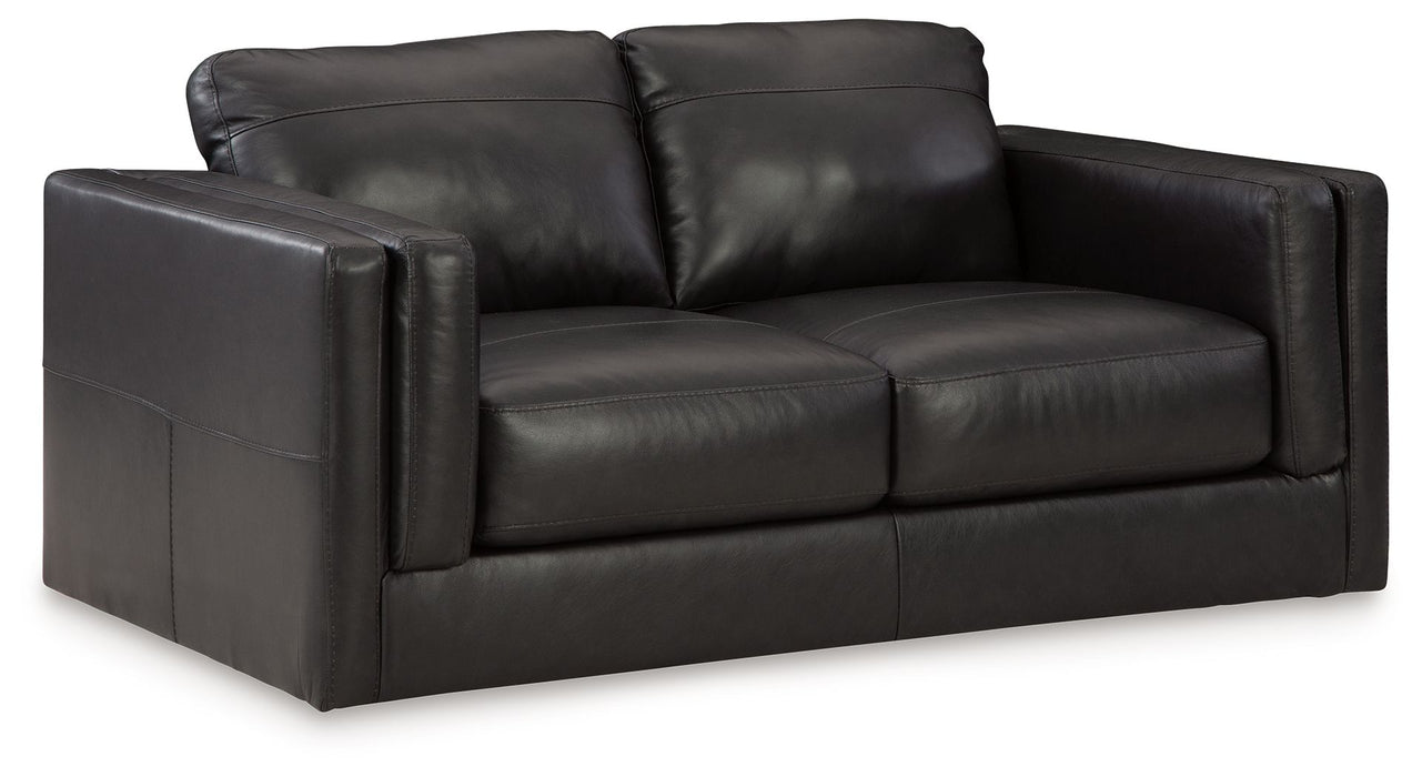 Amiata - Onyx - Loveseat - Leather Match