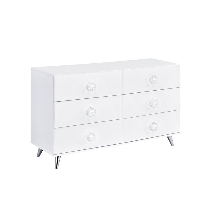 Double Dresser, 6 Drawer - White