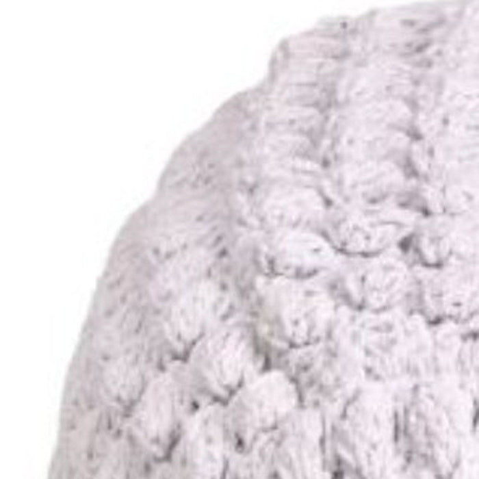 Cotton, Blend Pouf Ottoman - White