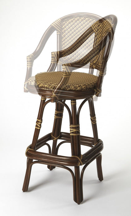 Rattan Bar Chair - Brown