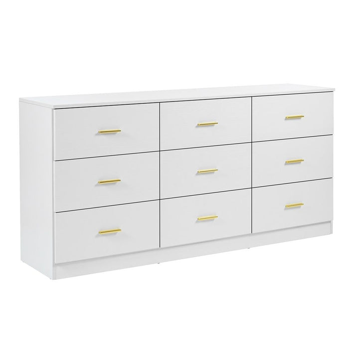 Modern White 6 Drawer Dresser For Bedroom, Ample Storage Wide Chest Of Drawers, Sturdy & Safe