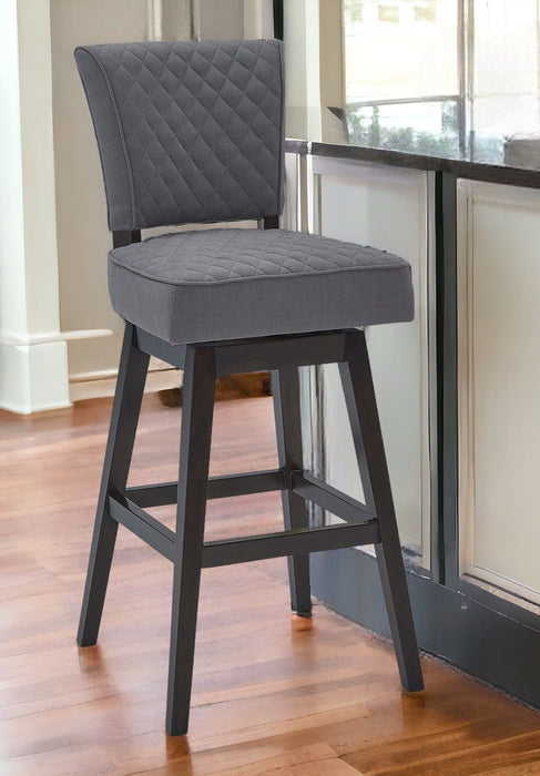 Solid Wood Swivel Counter Height Bar Chair - Gray / Espresso