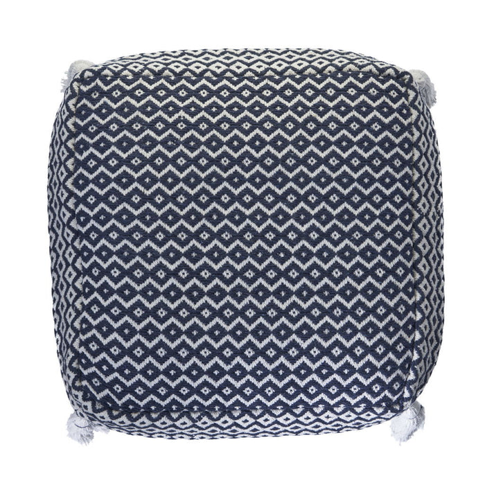 Cotton Ottoman Square - Blue