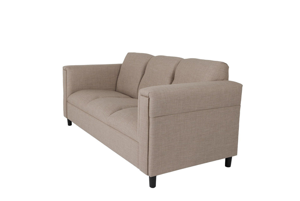 Polyester Sofa With Black Legs - Beige