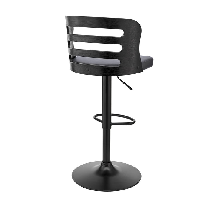 44" Swivel Adjustable Height Bar Chair - Gray / Black