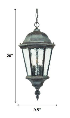 Two Light Antique Carousel Lantern Hanging Light - Black