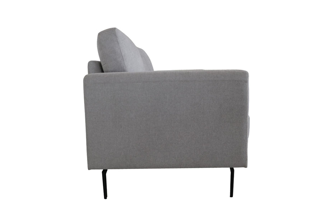 Linen Loveseat - Light Gray / Black