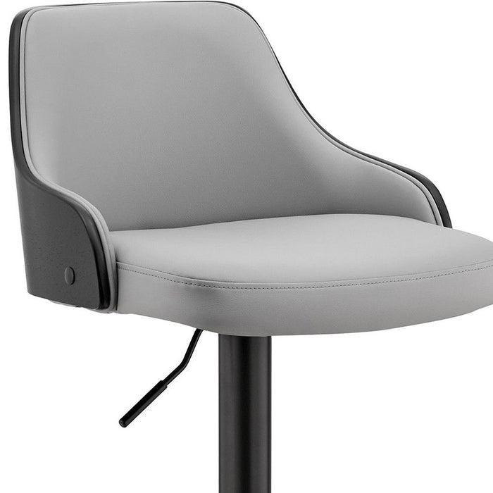 41" Swivel Adjustable Height Bar Chair - Gray / Black