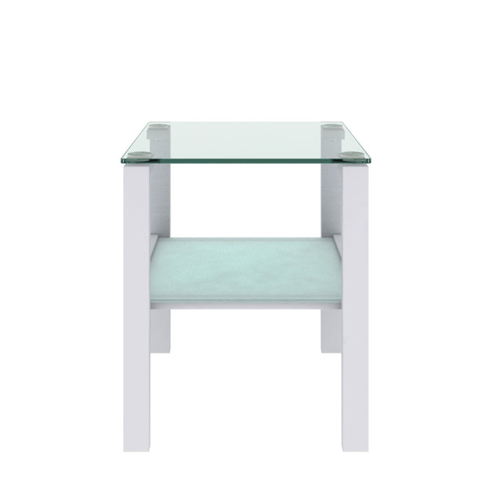 Glass Two Layer Tea Table, Small Round Table, Bedroom Corner Table, Living Room Side Table