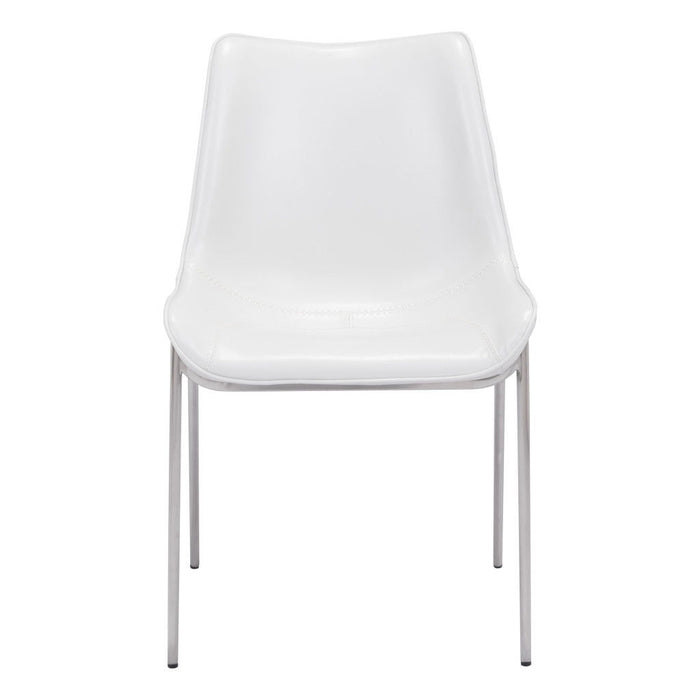 Stich Faux Leather Side Or Dining Chairs Chairs (Set of 2) - White