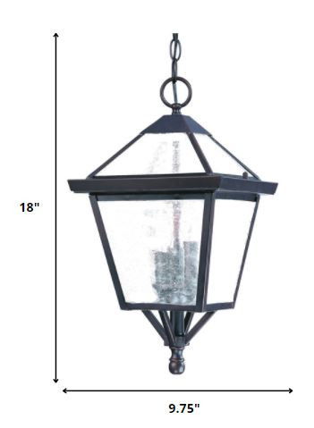 Three Glass Hanging Lantern Light - Light Bronze