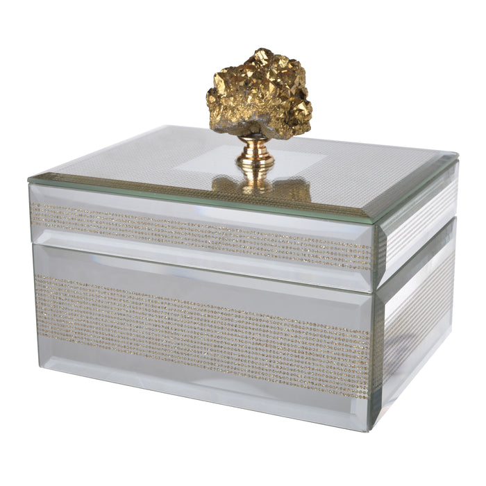 Sullivan Striped Decorative Box, Stackable Decorative Storage Boxes With Lids - Silver