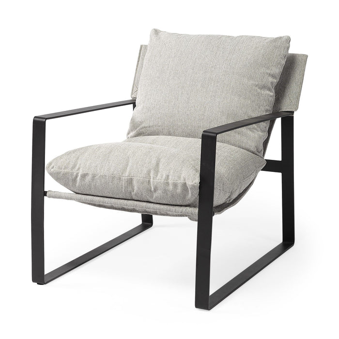 Fabric Lounge Chair - Gray / Black