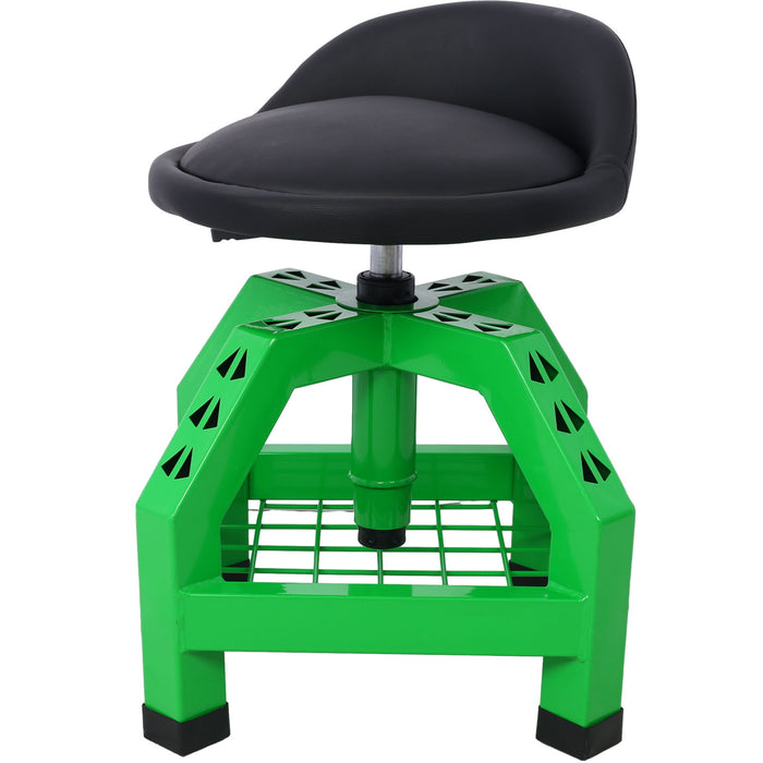 Pneumatic 360 Degree Swivel Stool, Mechanics Rolling Creeper Seat, Heavy Duty Rolling Mechanics Stool, Shop Stool With Casters