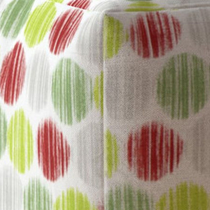 Cotton Polka Dots, Pouf Cover - Red / White