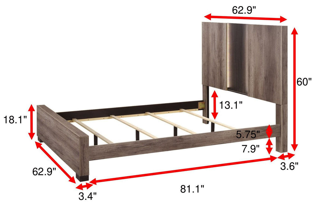 Rangley - Queen Footboard - Dark Gray