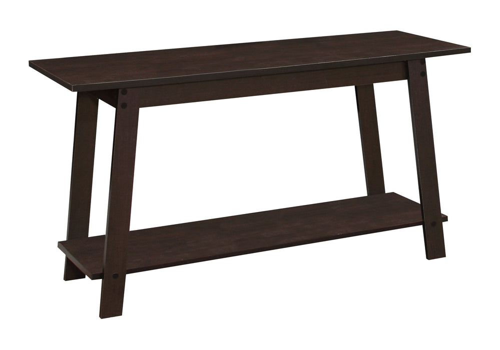 Open Shelving TV Stand - Dark Brown