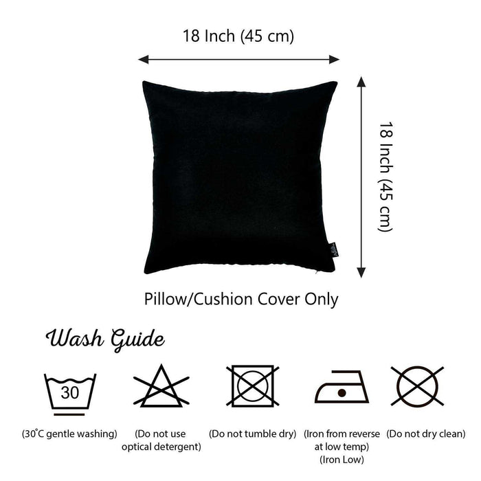 Decorative Throw Pillow Covers (Set of 2) - Black - Brushed Twill