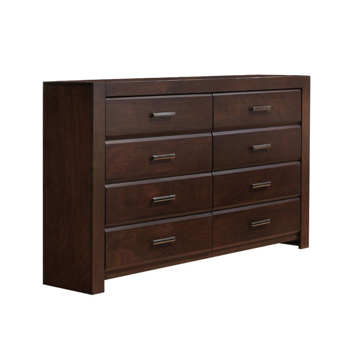 Solid And Manufactured Wood Eight Drawer Double Dresser - Brown