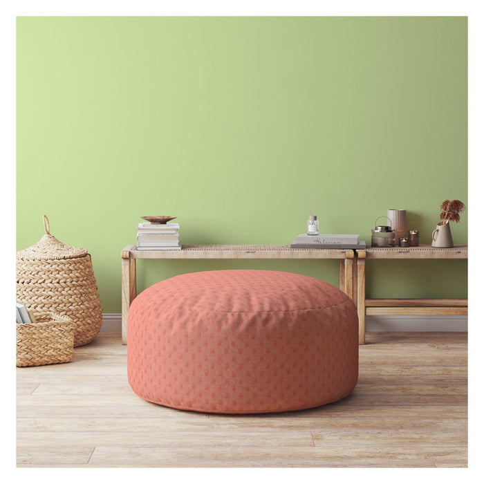 Polyester Round Pouf Cover - Pink