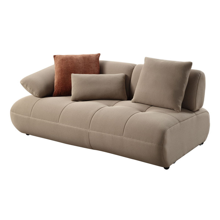 Carrick - Sandwich Mesh Sectional Sofa With An Ottoman - Beige