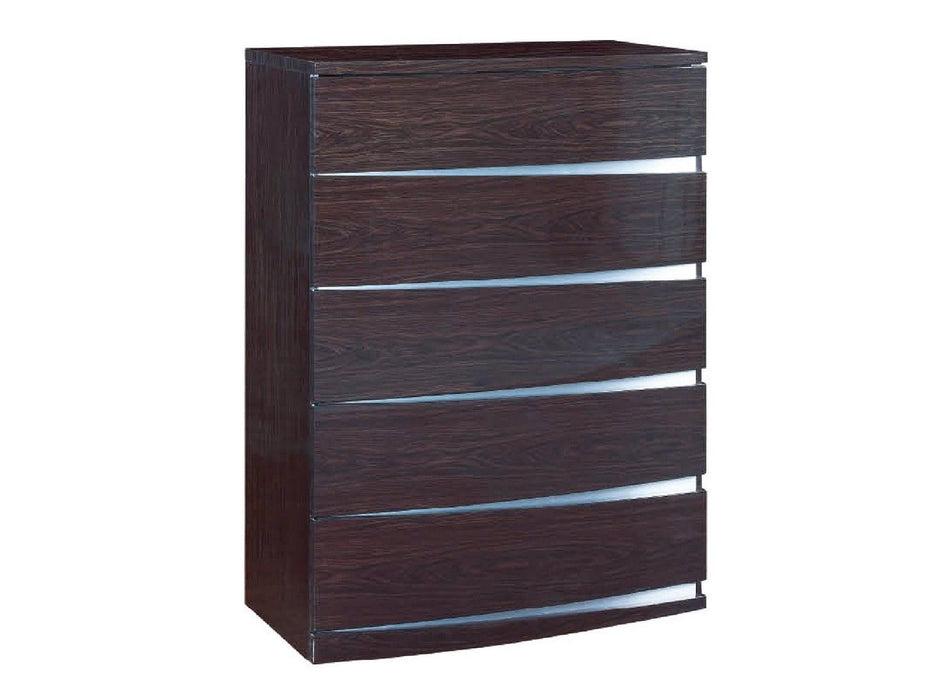 Exquisite Wenge High Gloss Chest - Brown