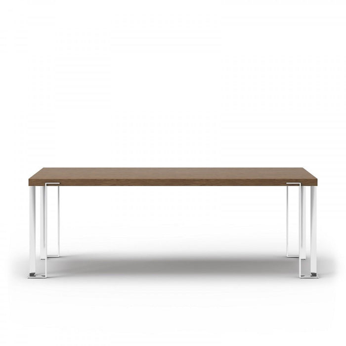 Rectangular And Stainless Steel Dining Table - Walnut And Chrome