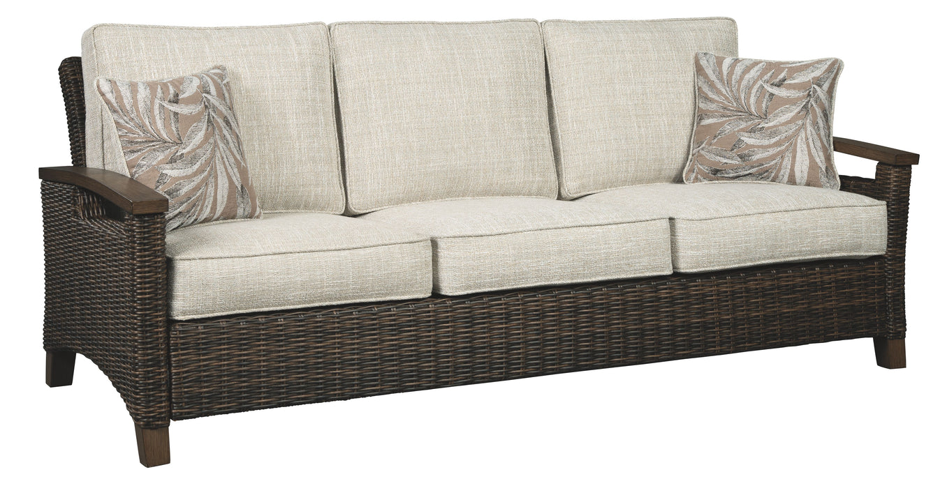 Paradise - Medium Brown - Sofa with Cushion