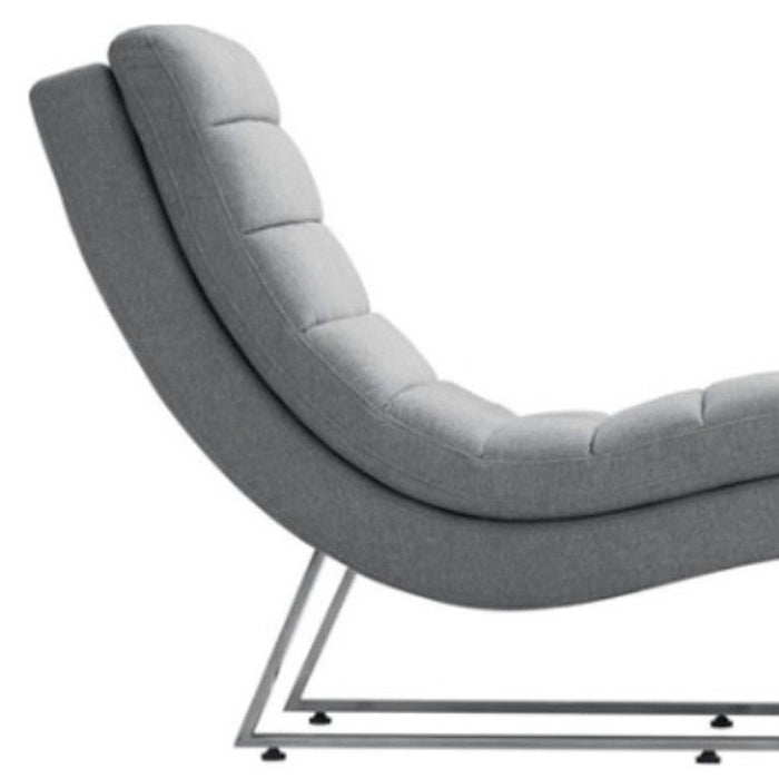 Sofa Chaise With Silver Legs - Gray